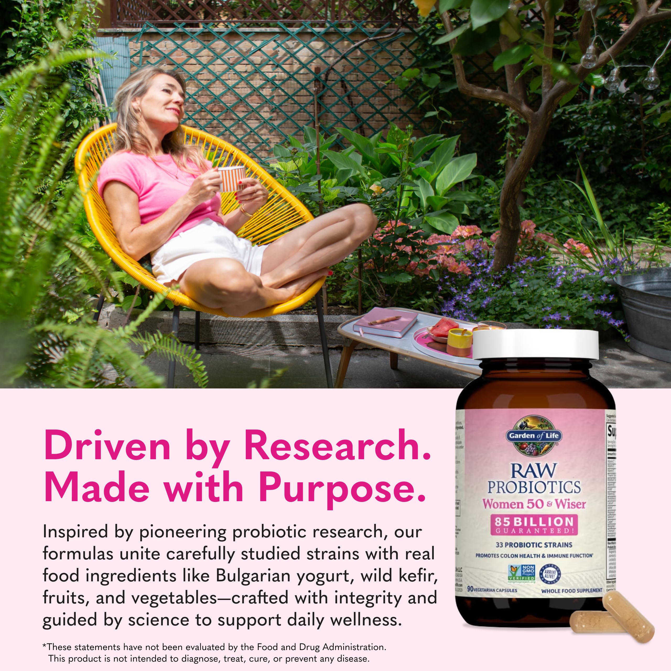 Gluten-free badge on Garden of Life Raw Probiotics Women 50 & Wiser