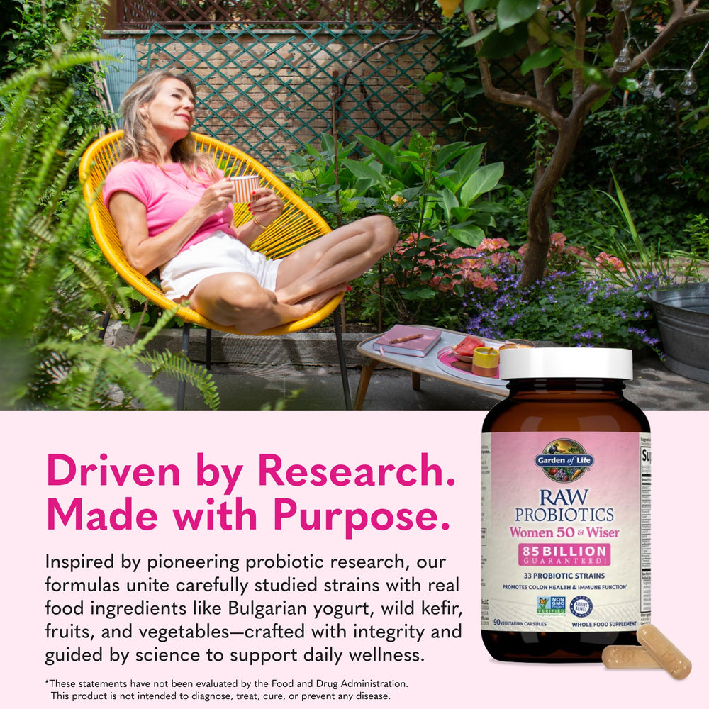 Gluten-free badge on Garden of Life Raw Probiotics Women 50 & Wiser