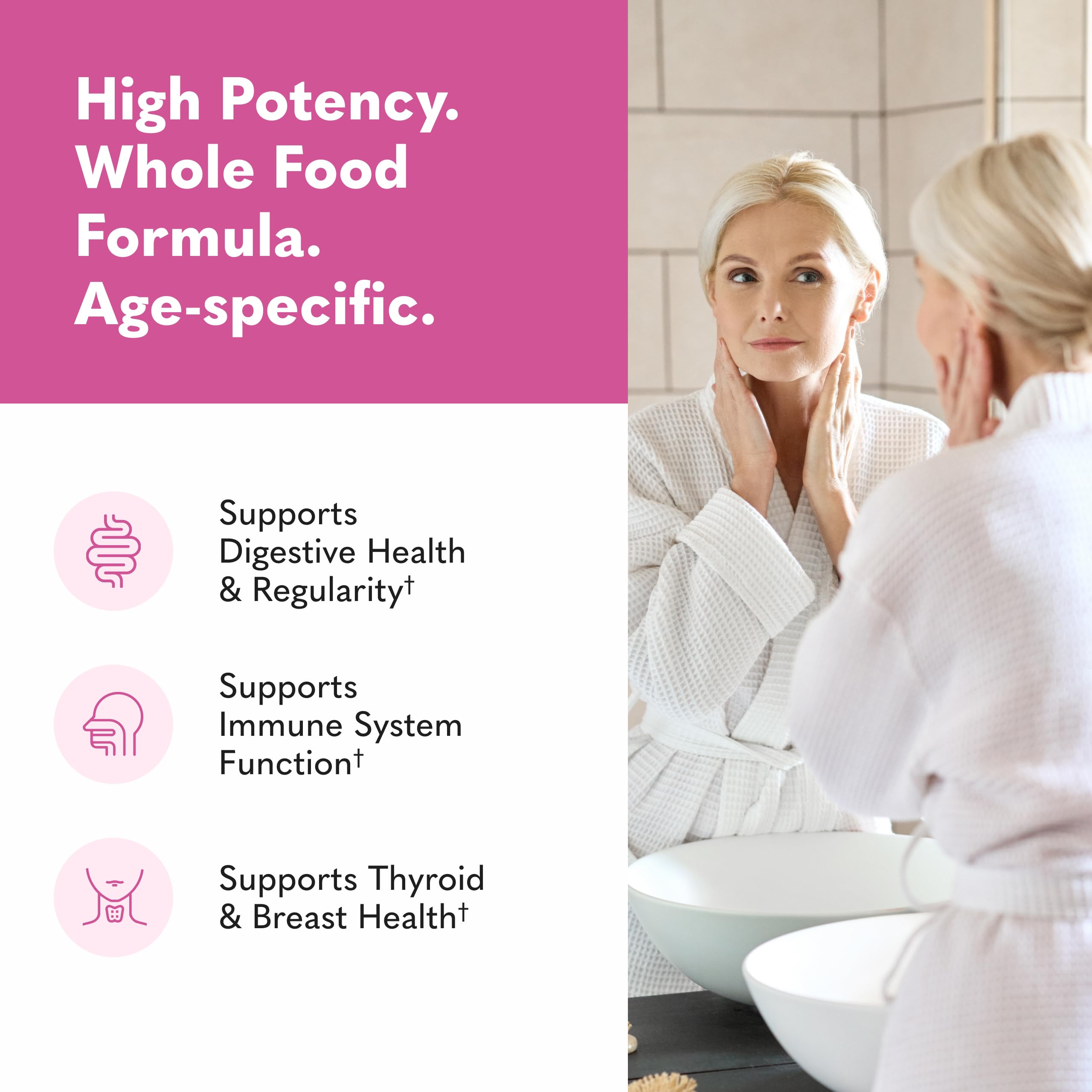 Usage card demonstrating daily routine for digestive and immune support