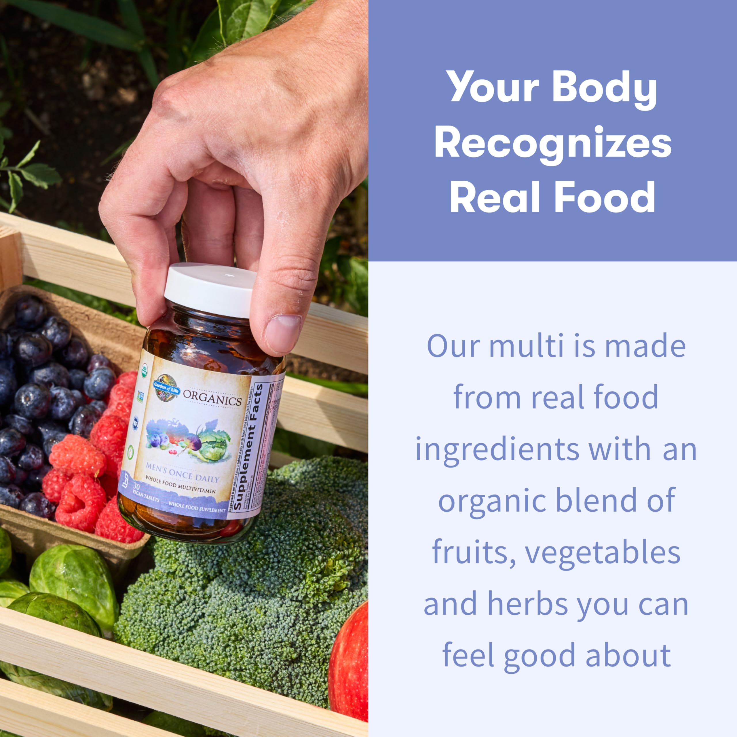 Garden of Life multivitamin includes selenium for prostate health support.