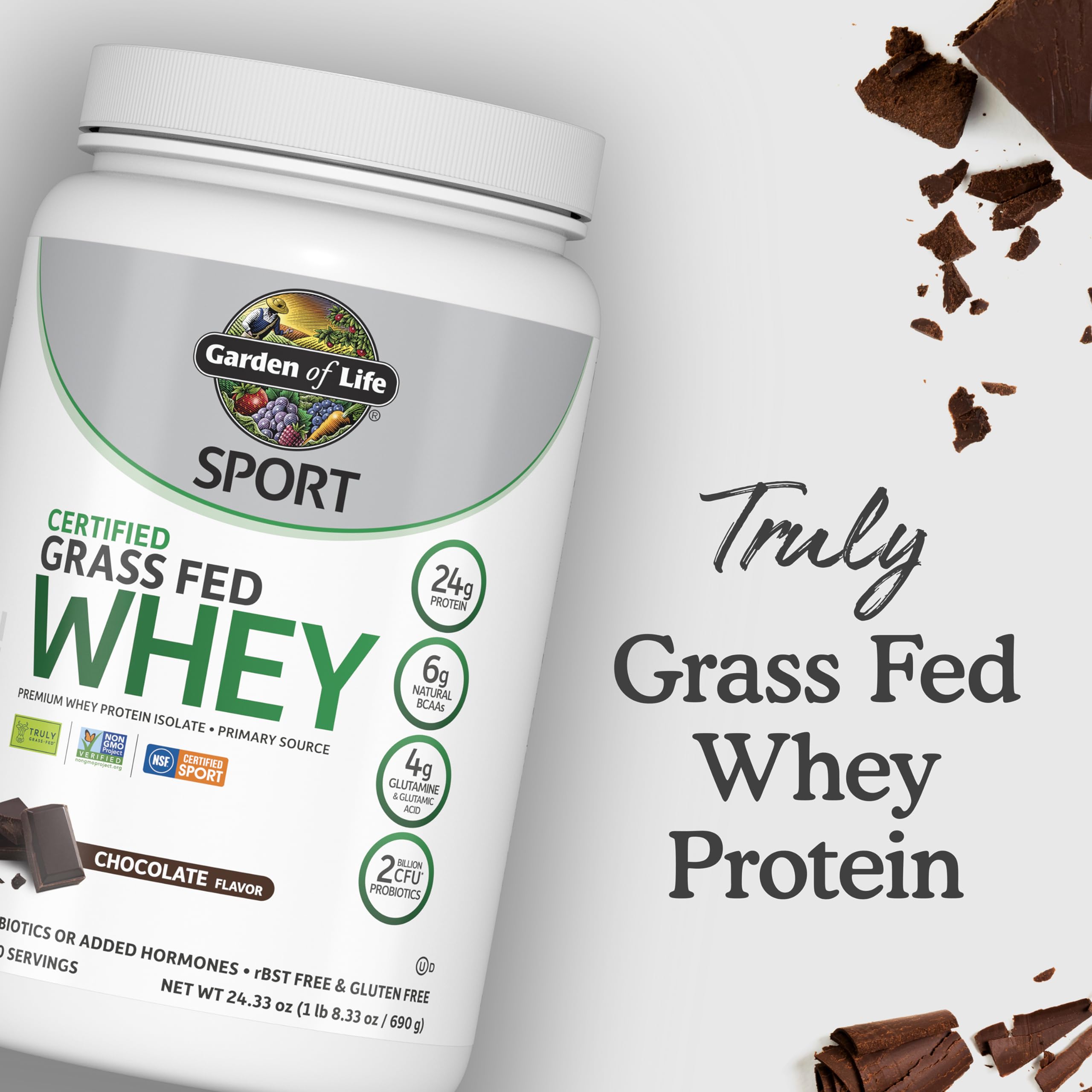 Garden of Life SPORT whey chocolate serving scoop for daily protein