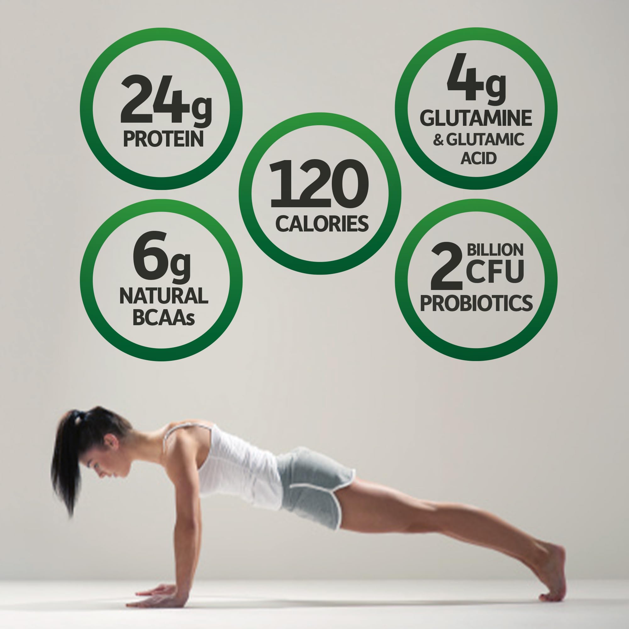 Scoop beside bottle demonstrates convenient daily post-workout protein intake