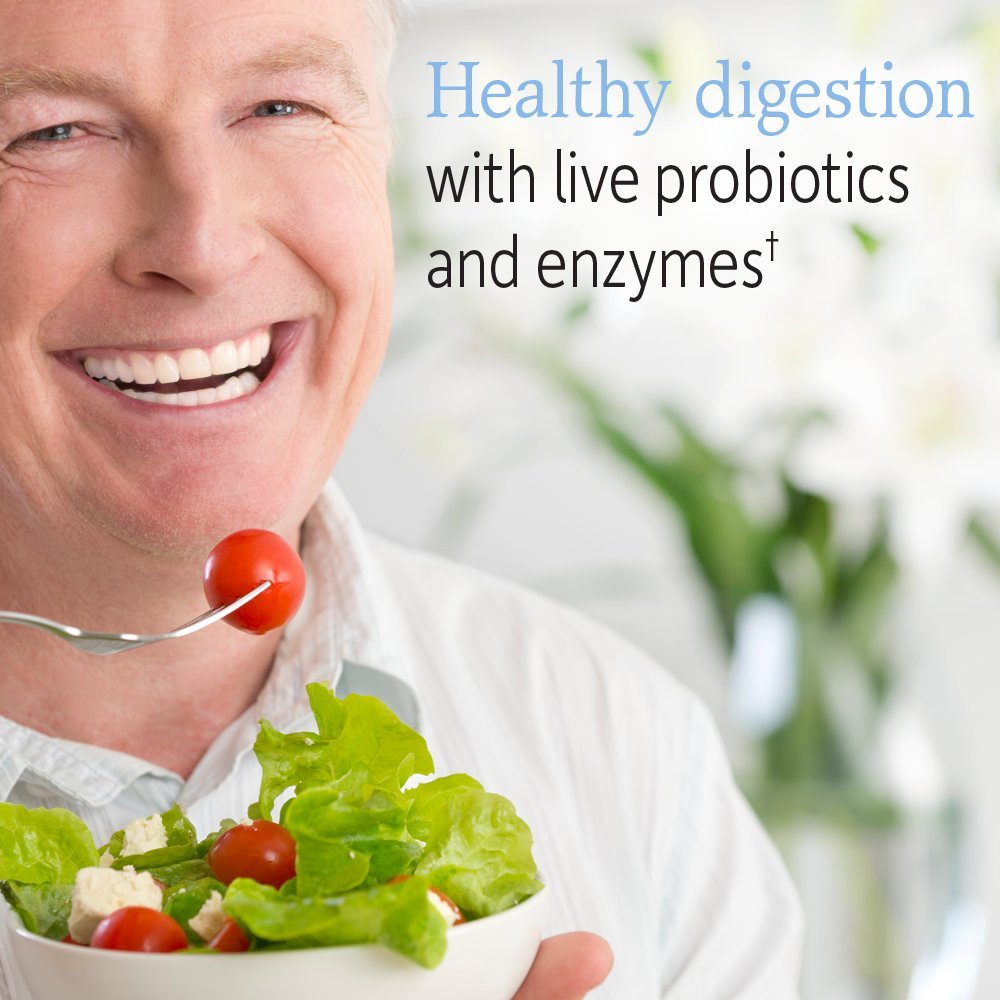 Garden of Life Vitamin Code 50 & Wiser bottle with juice illustrates convenient use.