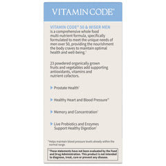 Garden of Life Vitamin Code 50 & Wiser daily-use capsule size for mornings.