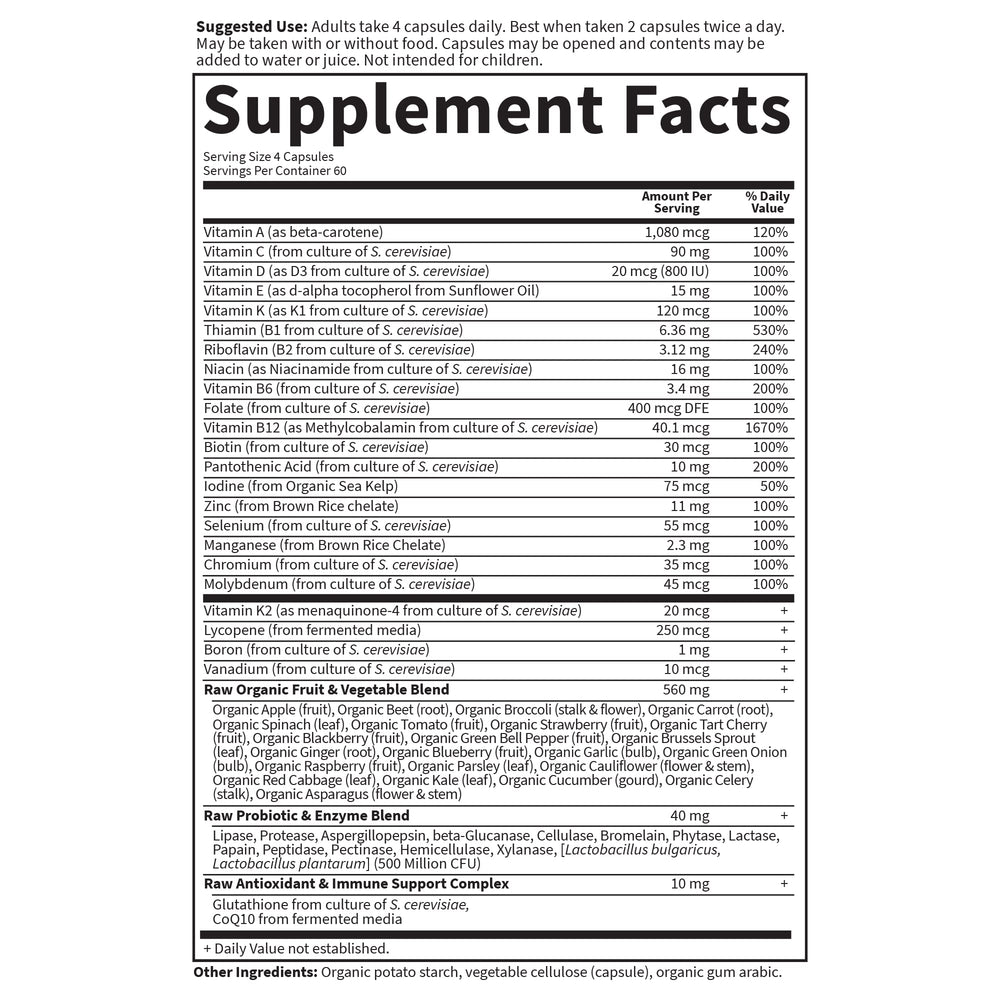 Garden of Life Vitamin Code Men packaging seals emphasize third-party certifications.