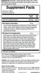 Garden of Life RAW B-12 capsules illustration highlights vegetarian capsules for energy and nutrient delivery