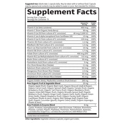 Garden of Life Vitamin Code RAW ONE for Men whole-food imagery conveys nutrition from fruits and vegetables