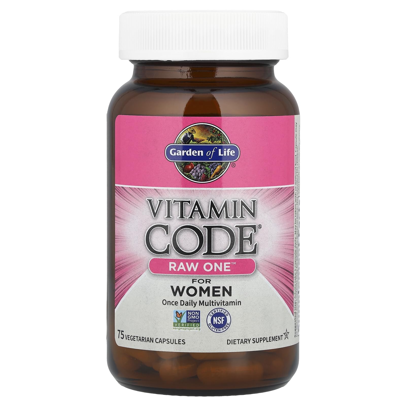 Garden of Life Vitamin Code Raw One for Women probiotics live cultures label.