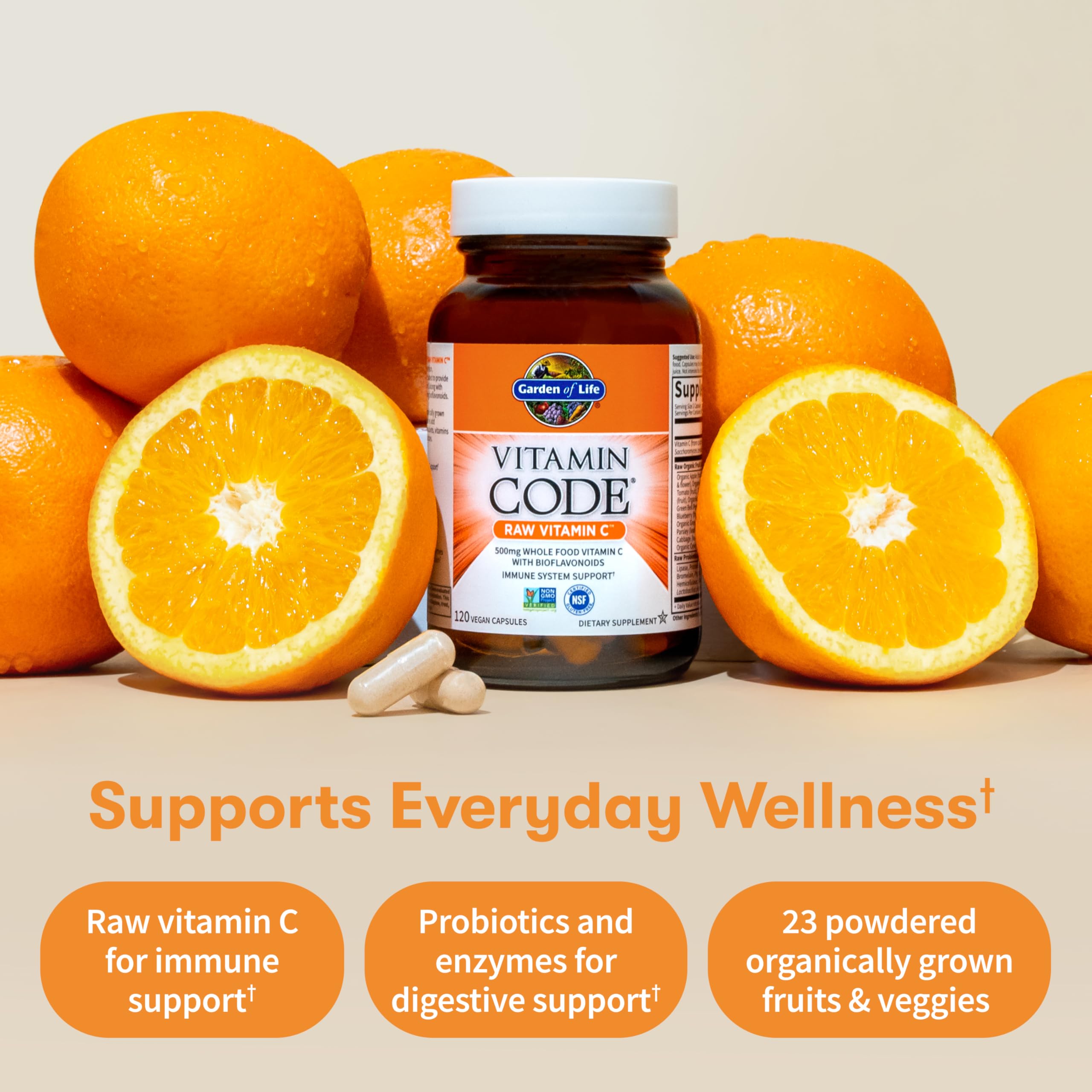 Garden of Life Vitamin Code Raw Vitamin C probiotic enzyme blend supports digestion