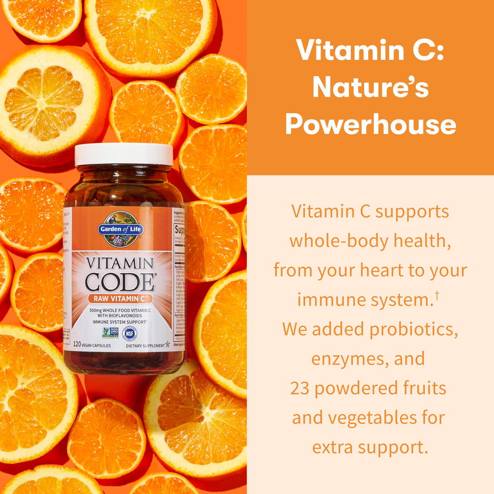 Garden of Life Vitamin Code Raw Vitamin C vegan capsules for daily wellness