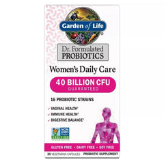 Garden of Life capsules beside a healthy meal suggest daily pairing.