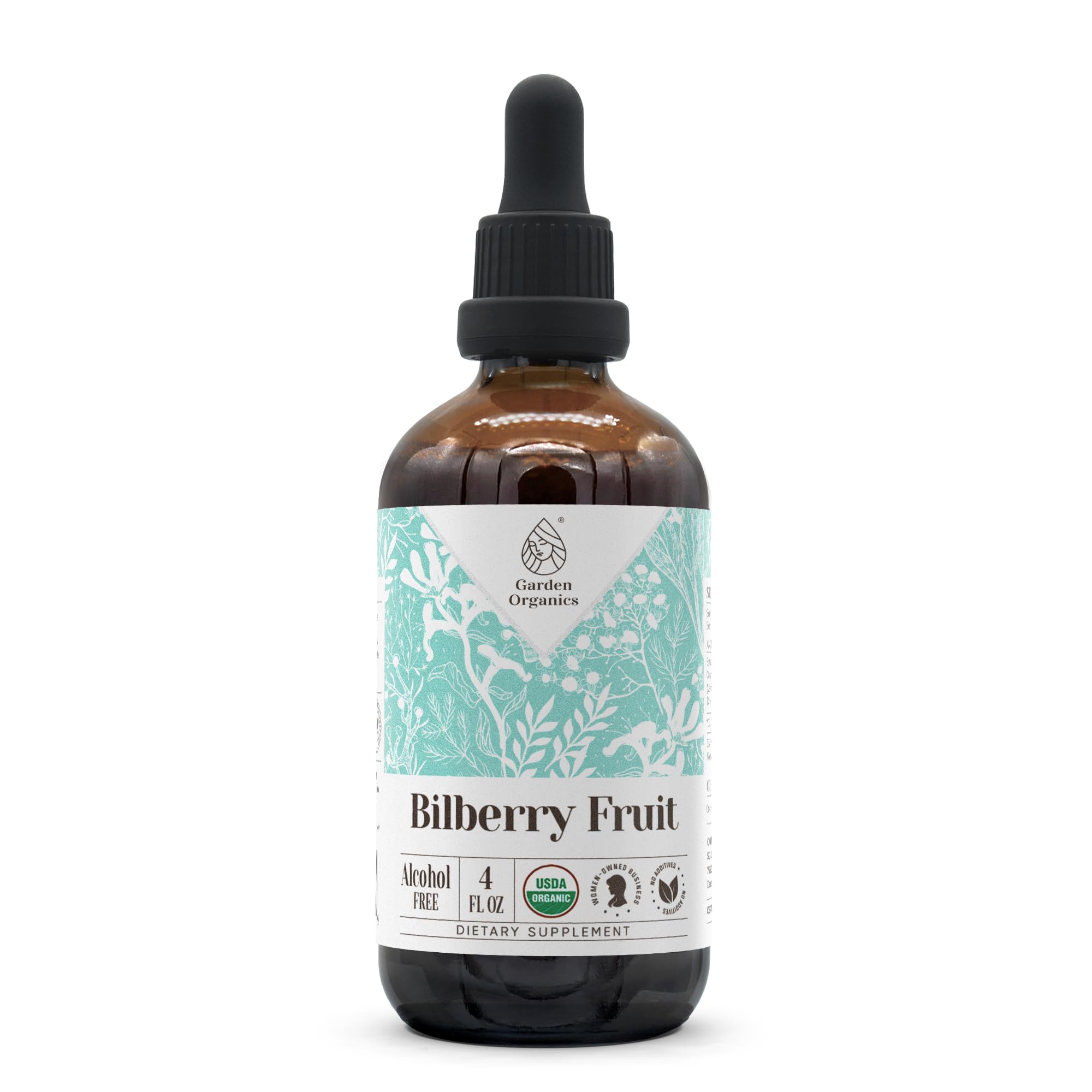Garden Organics Bilberry Fruit Extract bottle for daily wellness support.
