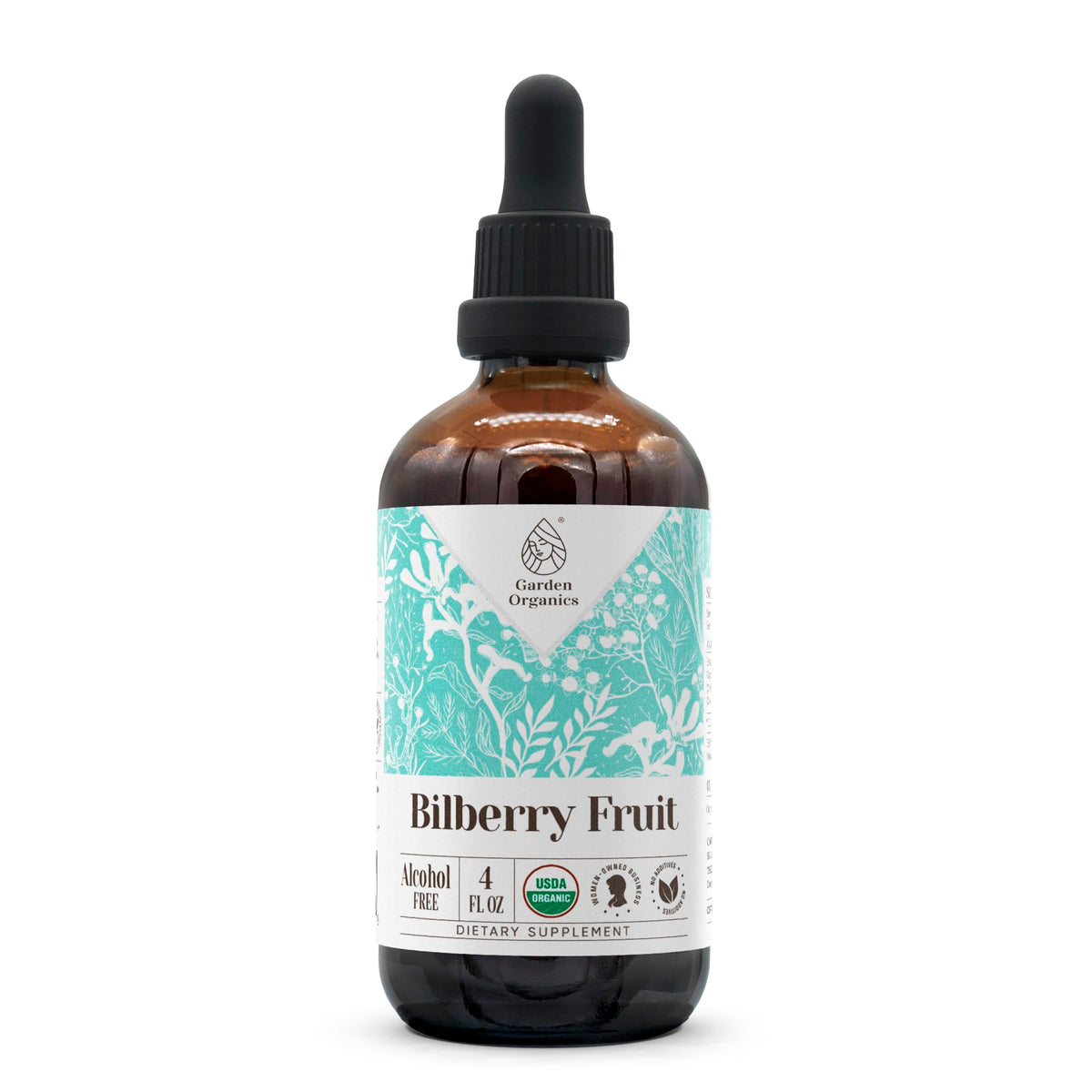 Garden Organics Bilberry Fruit Extract bottle for daily wellness support.