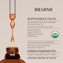 Garden Organics Brahmi dried herb bag showing organic origin