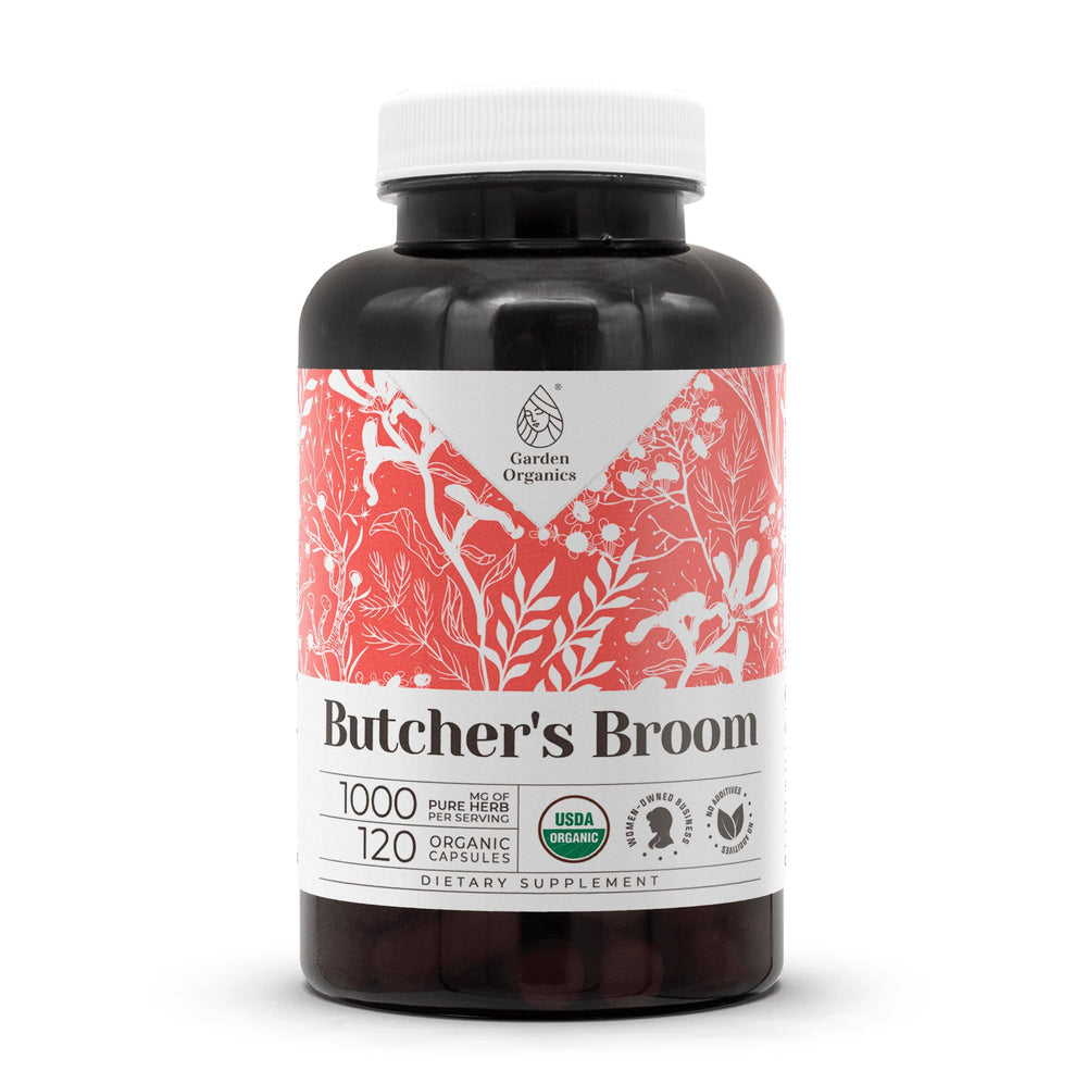 Garden Organics Butcher's Broom bottle top view for easy daily supplementation