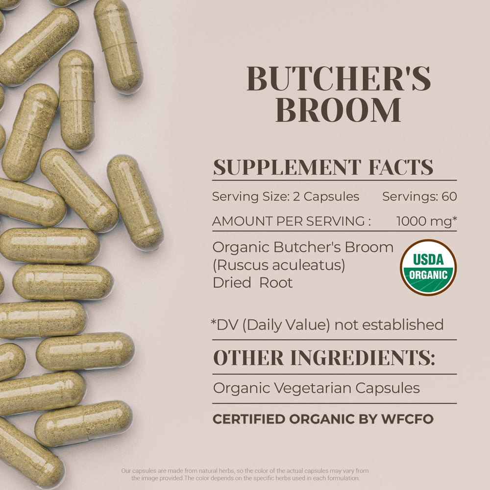 Garden Organics Butcher's Broom dried root image for natural herbal supplement