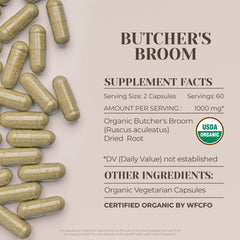 Garden Organics Butcher's Broom dried root image for natural herbal supplement