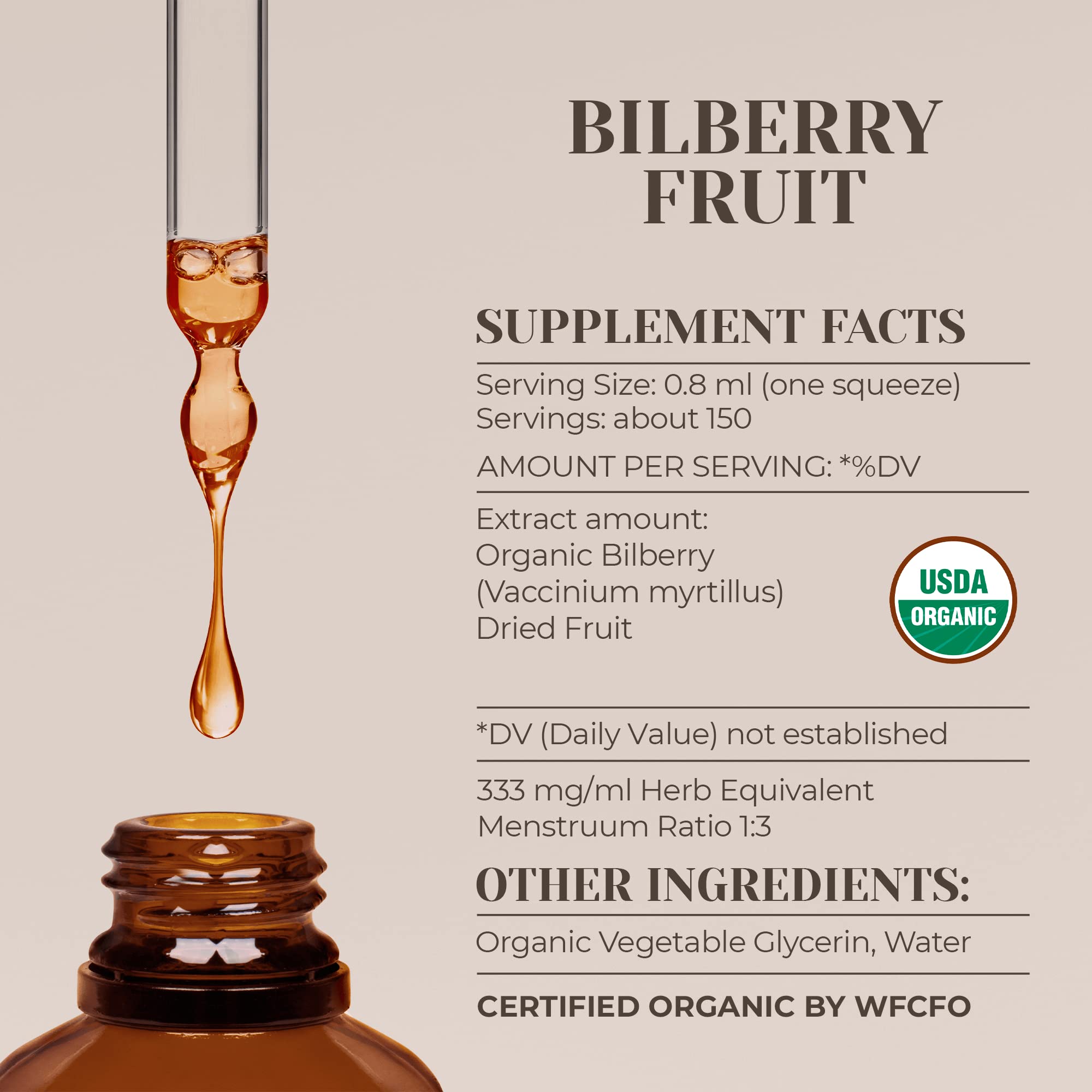 Garden Organics dried bilberry fruit close-up showing natural color and nutrients.