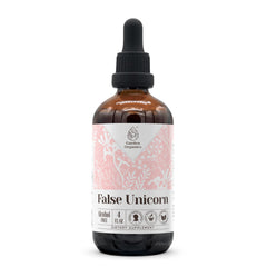 Garden Organics False Unicorn tincture bottle showing natural, alcohol-free formula and clean packaging.