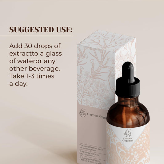 Garden Organics Lungwort bottle pour demonstrates easy dosing for routines