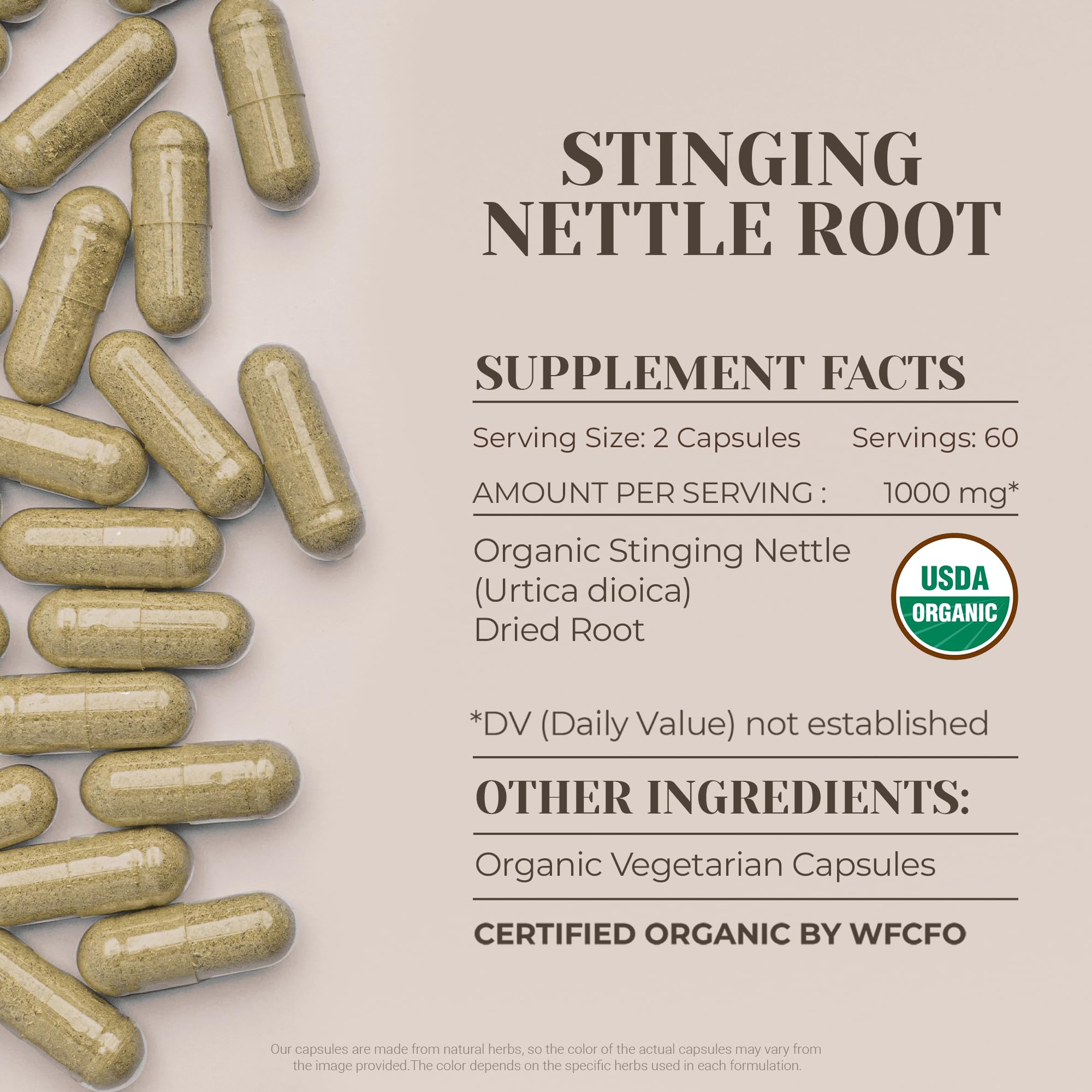Garden Organics packaging shows organic nettle root purity