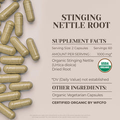 Garden Organics packaging shows organic nettle root purity