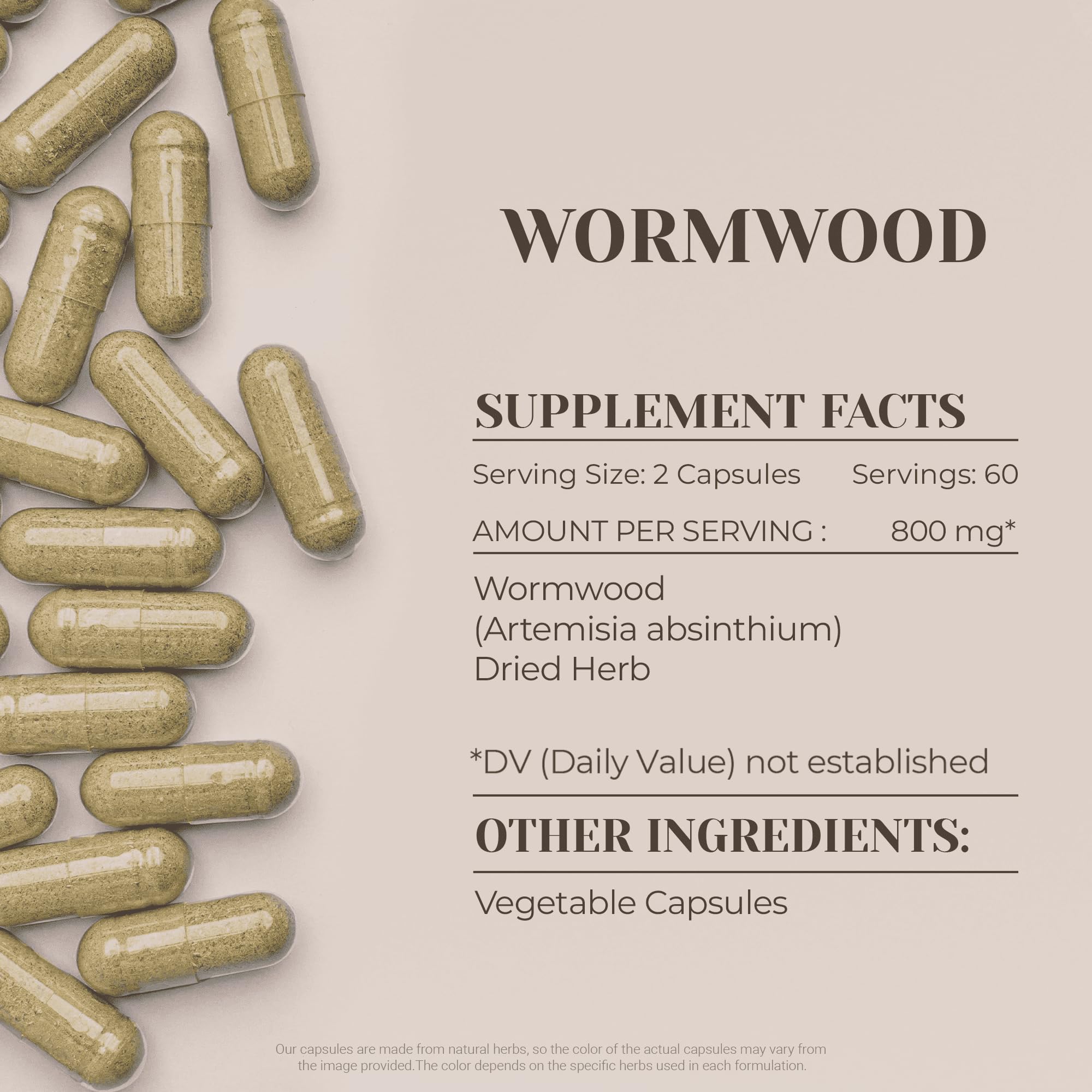 Garden Organics Wormwood dried herb detail emphasizes natural Artemisia Absinthium.