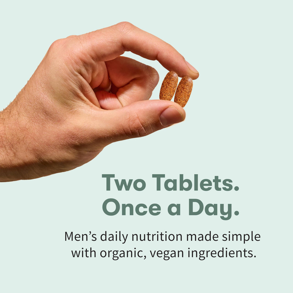 Garden of Life Organics Men’s Multi 40+ gluten-free vegan badges on packaging