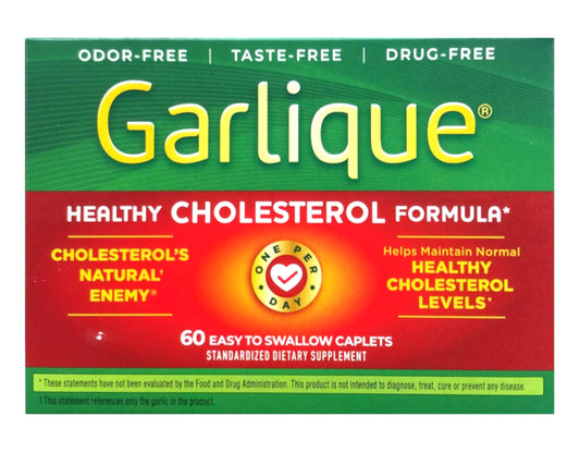 Garlique odor-free-caplets showcasing easy swallow and no garlic odor.