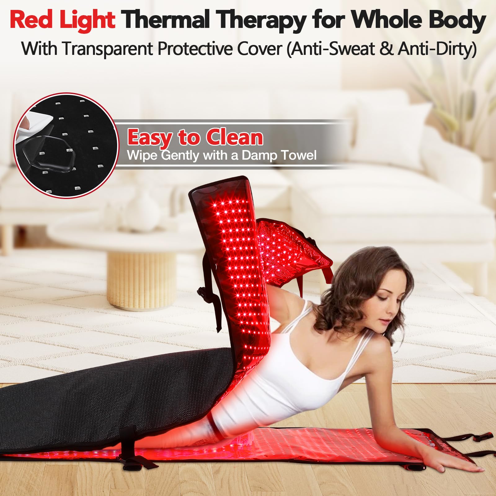GarveeHome 2832 LED beads provide broad-area therapy coverage