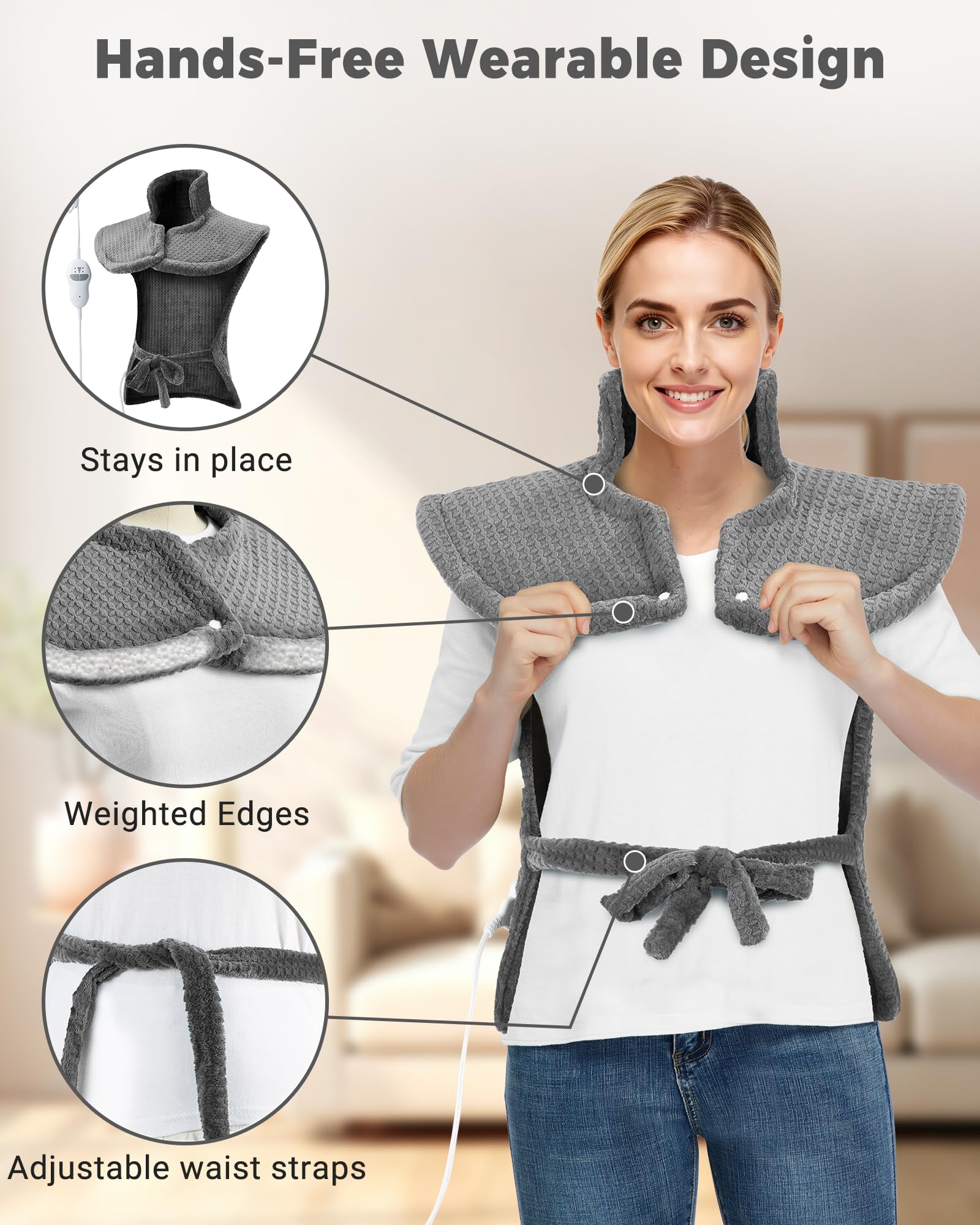 GarveeHome skin-friendly waffle fabric provides a cozy touch and easy cleaning.