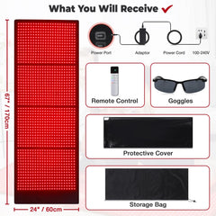 GarveeHome red light therapy mat accessories kit with power cord.