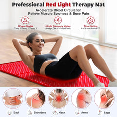 GarveeHome red light therapy mat 67 x 24 inches with soft cover.