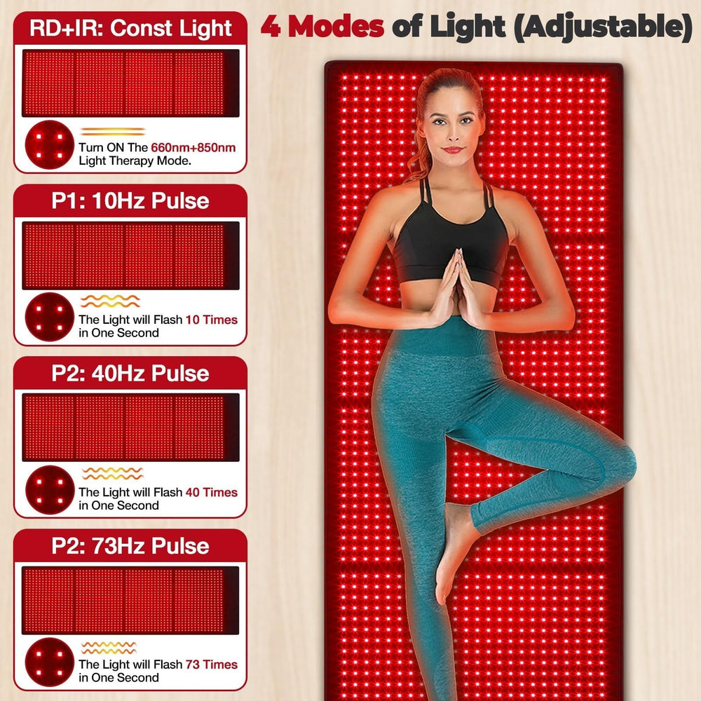 GarveeHome red light therapy mat timer controls and remote.
