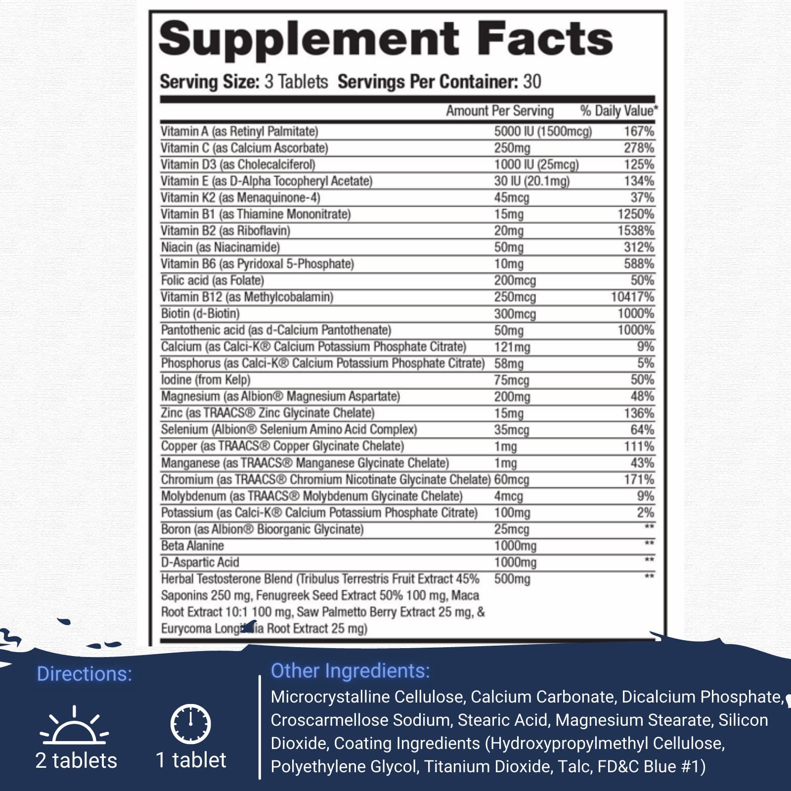 Gaspari Nutrition Anavite XT tablets closeup, showcasing high potency vitamins and minerals.