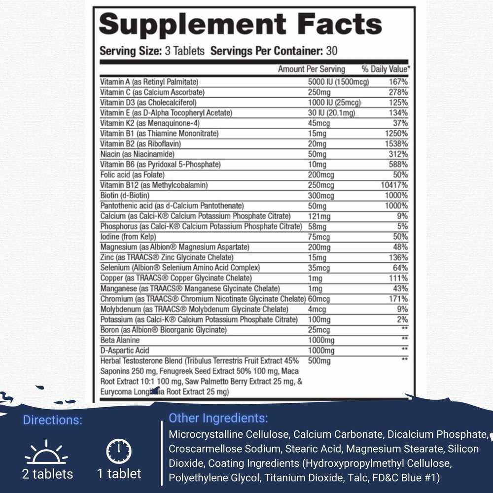 Gaspari Nutrition Anavite XT tablets closeup, showcasing high potency vitamins and minerals.