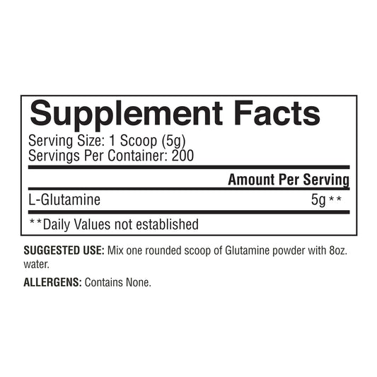 Gaspari Nutrition Glutamine powder and scoop versatile for shakes and smoothies.