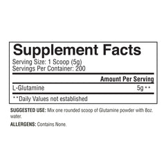 Gaspari Nutrition Glutamine powder and scoop versatile for shakes and smoothies.