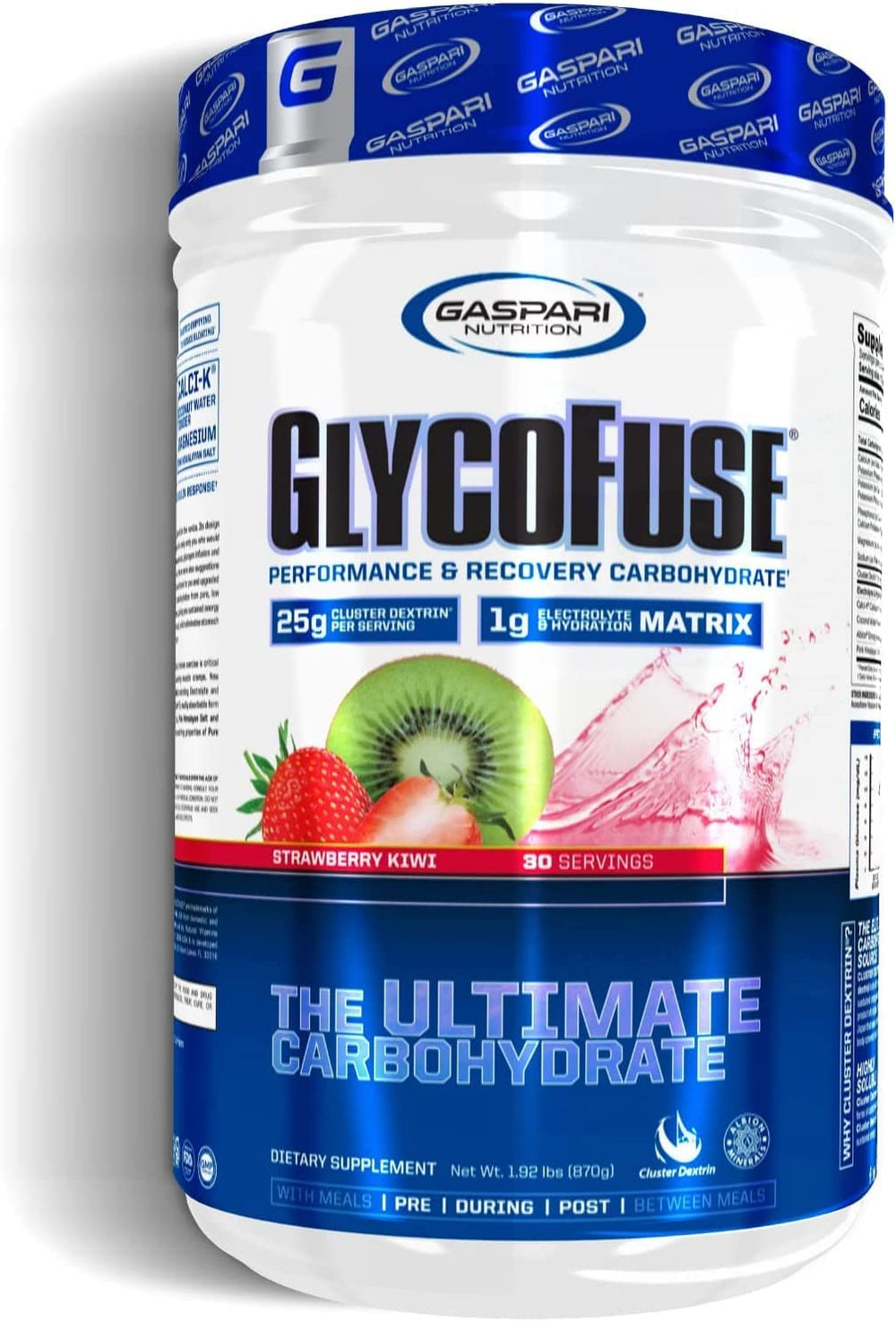 Gaspari Glycofuse Strawberry Kiwi tub ready for workout fueling and steady energy