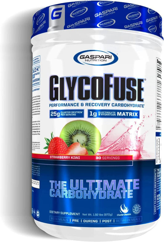 Gaspari Glycofuse Strawberry Kiwi tub ready for workout fueling and steady energy