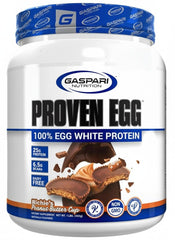 Gaspari Proven Egg peanut butter tub provides a dairy-free protein boost.