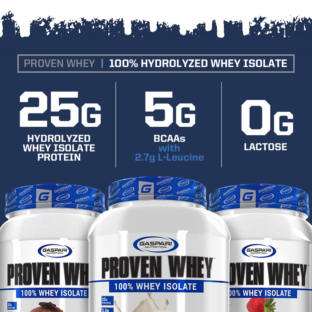 Gaspari Proven Whey powder dissolving image shows easy mixing in water.