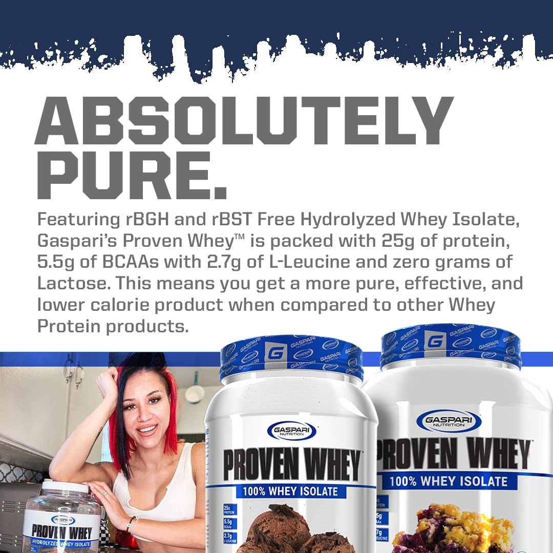 Gaspari Proven Whey shaker with vanilla shows smooth blending for on-the-go protein.