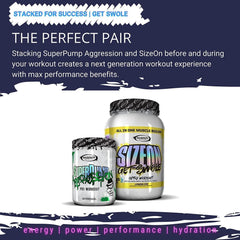 Gaspari SizeOn serving scoop beside label illustrates simple serving guidance.