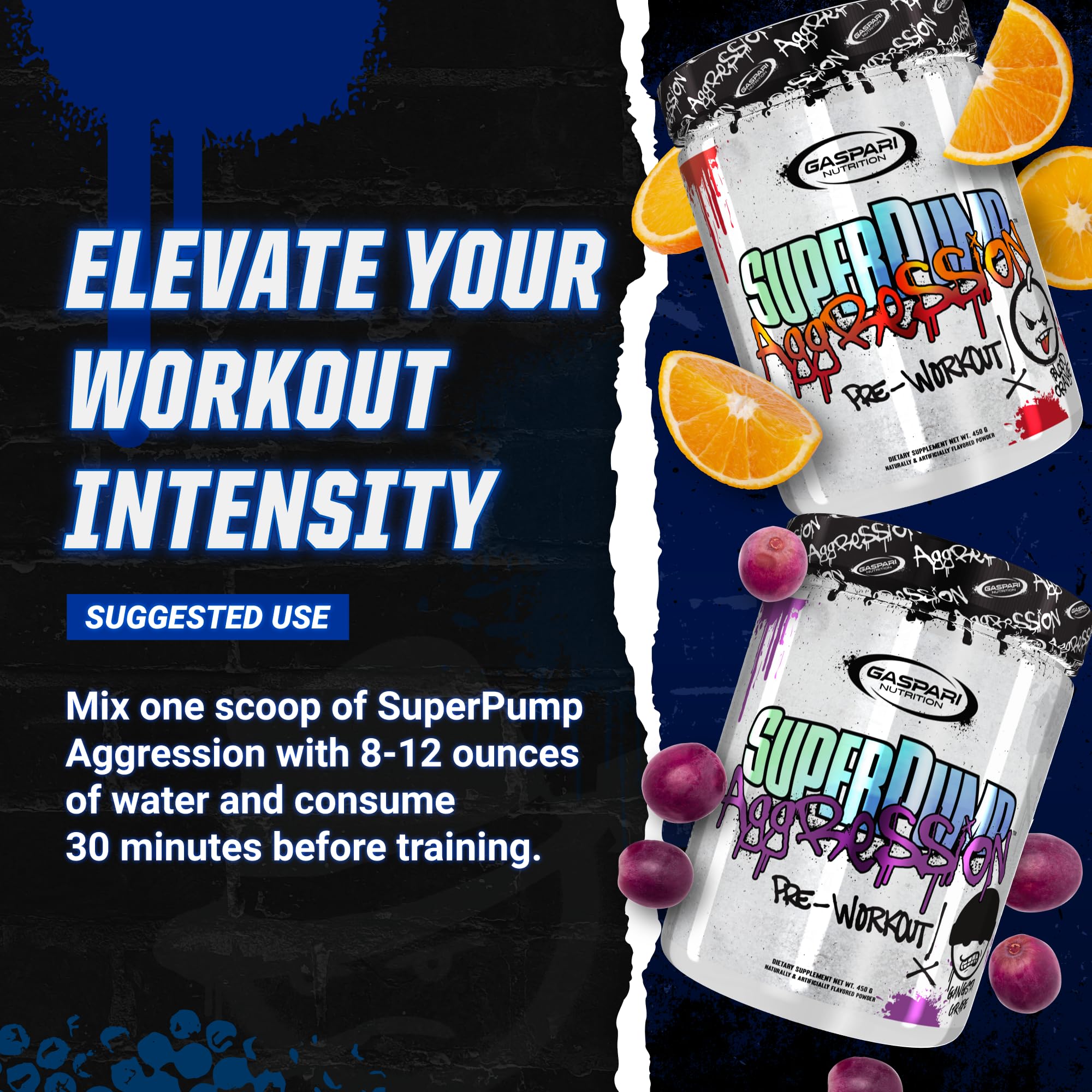 Gaspari Nutrition SuperPump Aggression glass dissolves with Gangsta Grape flavor and smooth mix.