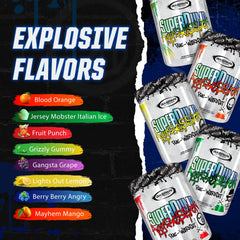 Gaspari Nutrition SuperPump Aggression Gangsta Grape packaging signals value and serving options.