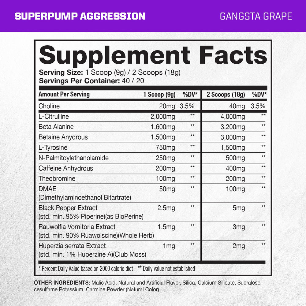 Gaspari Nutrition SuperPump Aggression powder scoop highlights easy dosing for pre-workout boosts.