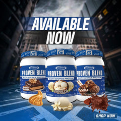 Gaspari Proven Blend nutrition facts close-up for informed protein choices.