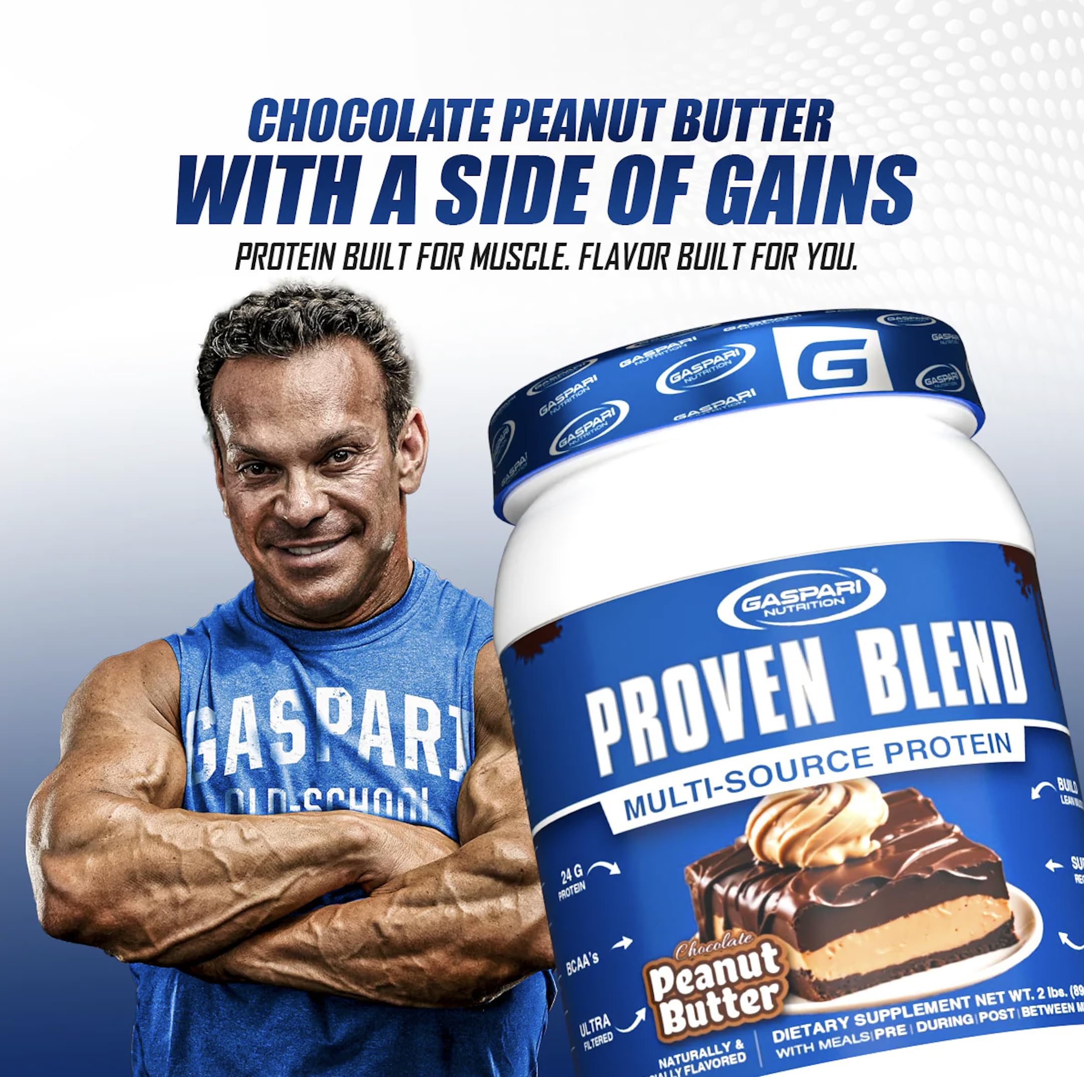 Gaspari Proven Blend prepared shake with ice, ready for supplementation.