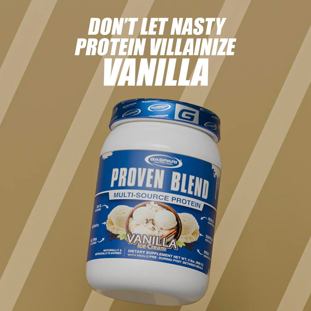 Gaspari Proven Blend usage before or after workouts to support energy and recovery.